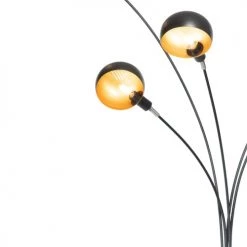 QAZQA Lampadaires Lampadaire En Acier Doré -Luminaires Contemporain Soldes lampadaire en acier dore 2