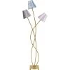 Kare Design Lampadaires Lampadaire En Acier Doré 3 Abat-jours En Velours H130