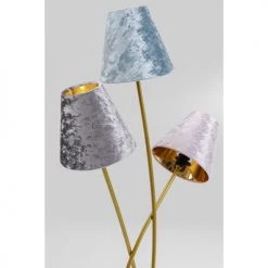 Kare Design Lampadaires Lampadaire En Acier Doré 3 Abat-jours En Velours H130 -Luminaires Contemporain Soldes lampadaire en acier dore 3 abat jours en velours h130 2