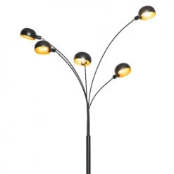 QAZQA Lampadaires Lampadaire En Acier Doré -Luminaires Contemporain Soldes lampadaire en acier dore 4