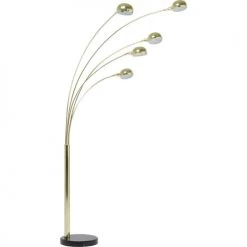 Kare Design Lampadaires Lampadaire En Acier Doré Et Marbre Noir 5 Abat-jours H215 -Luminaires Contemporain Soldes lampadaire en acier dore et marbre noir 5 abat jours h215 3