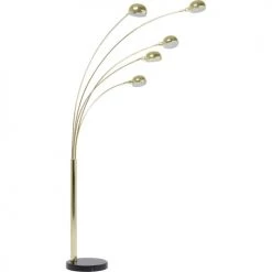 Kare Design Lampadaires Lampadaire En Acier Doré Et Marbre Noir 5 Abat-jours H215 -Luminaires Contemporain Soldes lampadaire en acier dore et marbre noir 5 abat jours h215 4