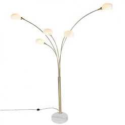 QAZQA Lampadaires Lampadaire En Acier Doré/laiton -Luminaires Contemporain Soldes lampadaire en acier dore laiton 11