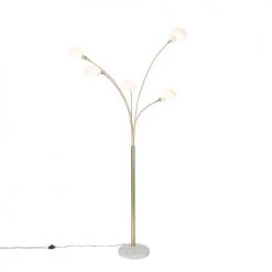QAZQA Lampadaires Lampadaire En Acier Doré/laiton -Luminaires Contemporain Soldes lampadaire en acier dore laiton 29