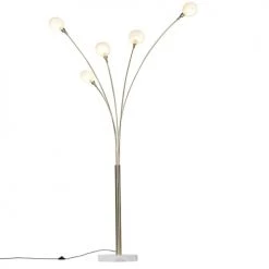 QAZQA Lampadaires Lampadaire En Acier Doré/laiton -Luminaires Contemporain Soldes lampadaire en acier dore laiton 9