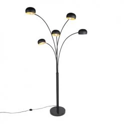 QAZQA Lampadaires Lampadaire En Acier Noir -Luminaires Contemporain Soldes lampadaire en acier noir 25