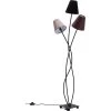 Kare Design Lampadaires Lampadaire En Acier Noir 3 Abat-jours En Coton Marron H130