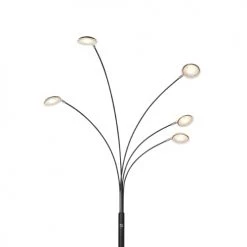QAZQA Lampadaires Lampadaire En Acier Noir -Luminaires Contemporain Soldes lampadaire en acier noir 35