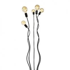 QAZQA Lampadaires Lampadaire En Acier Noir -Luminaires Contemporain Soldes lampadaire en acier noir 5