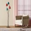 Kare Design Lampadaires Lampadaire En Acier Noir 5 Abat-jours En Velours H163
