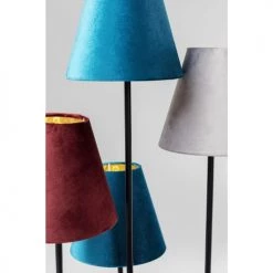 Kare Design Lampadaires Lampadaire En Acier Noir 5 Abat-jours En Velours H163 -Luminaires Contemporain Soldes lampadaire en acier noir 5 abat jours en velours h163 2