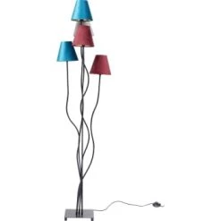 Kare Design Lampadaires Lampadaire En Acier Noir 5 Abat-jours En Velours H163 -Luminaires Contemporain Soldes lampadaire en acier noir 5 abat jours en velours h163 4