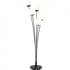 Kare Design Lampadaires Lampadaire En Acier Noir 5 Abat-jours En Verre H158 -Luminaires Contemporain Soldes lampadaire en acier noir 5 abat jours en verre h158 3