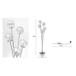 Kare Design Lampadaires Lampadaire En Acier Noir 5 Abat-jours En Verre H158 -Luminaires Contemporain Soldes lampadaire en acier noir 5 abat jours en verre h158 4