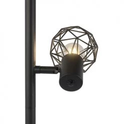 QAZQA Lampadaires Lampadaire En Acier Noir -Luminaires Contemporain Soldes lampadaire en acier noir 59
