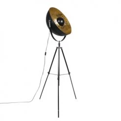 QAZQA Lampadaires Lampadaire En Acier Noir -Luminaires Contemporain Soldes lampadaire en acier noir 8