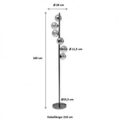 Kare Design Lampadaires Lampadaire En Acier Noir Et Verre H160 -Luminaires Contemporain Soldes lampadaire en acier noir et verre h160 3