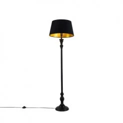 QAZQA Lampadaires Lampadaire En Bois Noir