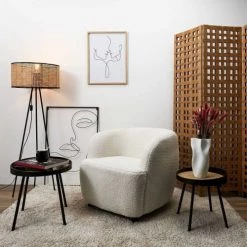 Toilinux Lampadaires Lampadaire En Cannage Hauteur 1,44 M. Noir -Luminaires Contemporain Soldes lampadaire en cannage hauteur 1 44 m noir 3