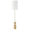 Maisons Du Monde Lampadaires Lampadaire En Chêne Et Abat-jour En Coton Blanc H151