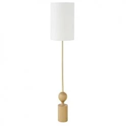 Maisons Du Monde Lampadaires Lampadaire En Chêne Et Abat-jour En Coton Blanc H151