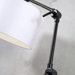 It's About Romi Lampadaires Lampadaire En Fer Abat-jour En Coton Noir, H. 190cm -Luminaires Contemporain Soldes lampadaire en fer abat jour en coton noir h 190cm 4