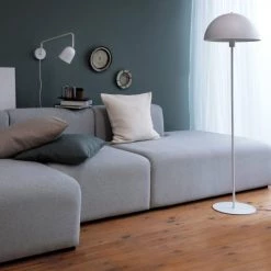 Dyberg Larsen Lampadaires Lampadaire En Métal Blanc Mat, H 140 Cm D 40 Cm -Luminaires Contemporain Soldes lampadaire en metal blanc mat h 140 cm d 40 cm 1