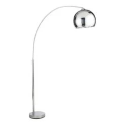Maisons Du Monde Lampadaires Lampadaire En Métal Chromé Et Plastique Blanc H 209 Cm -Luminaires Contemporain Soldes lampadaire en metal chrome h 200 cm sphere sphere 1000 16 39 130542 1