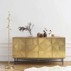 Maisons Du Monde Lampadaires Lampadaire En Métal Doré Et 6 Globes En Verre H160 -Luminaires Contemporain Soldes lampadaire en metal dore et 6 globes en verre h160 1000 10 38 182488 10