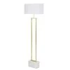Maisons Du Monde Lampadaires Lampadaire En Métal Doré Et Marbre Blanc H159