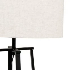 Maisons Du Monde Lampadaires Lampadaire En Métal Noir Et Abat-jour En Lin Recyclé H144 -Luminaires Contemporain Soldes lampadaire en metal noir et abat jour en lin recycle h144 1000 2 11 228873 3