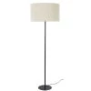 Maisons Du Monde Lampadaires Lampadaire En Métal Noir Mat Et Abat-jour Imitation Fourrure Beige H158