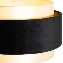 QAZQA Lampadaires Lampadaire En Tissu Noir -Luminaires Contemporain Soldes lampadaire en tissu noir 7