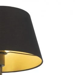 QAZQA Lampadaires Lampadaire En Tissu Noir -Luminaires Contemporain Soldes lampadaire en tissu noir 9