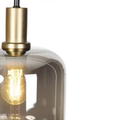 QAZQA Lampadaires Lampadaire En Verre Doré/laiton -Luminaires Contemporain Soldes lampadaire en verre dore laiton 3