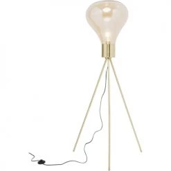 Kare Design Lampadaires Lampadaire En Verre Et Acier Doré H160 -Luminaires Contemporain Soldes lampadaire en verre et acier dore h160 2