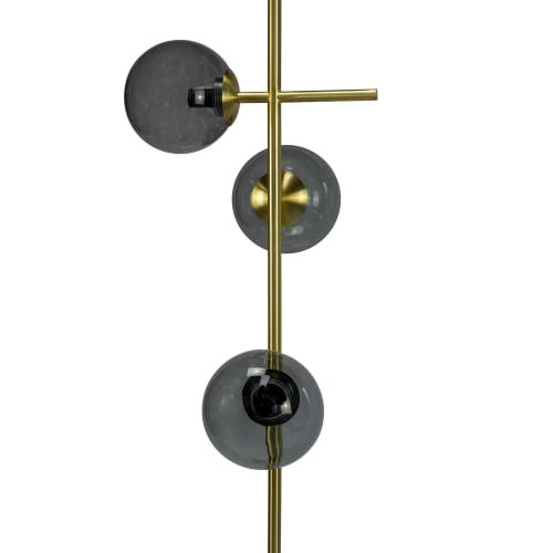 Dyberg Larsen Lampadaires Lampadaire En Verre Fumé Et Laiton, H 160 Cm D 34 Cm 3 Dyberg Larsen Lampadaires Lampadaire En Verre Fumé Et Laiton, H 160 Cm D 34 Cm – Image 3