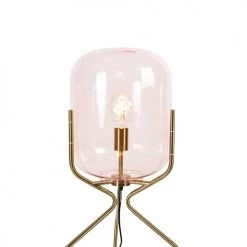 QAZQA Lampadaires Lampadaire En Verre Rose -Luminaires Contemporain Soldes lampadaire en verre rose 3