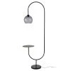 Maisons Du Monde Lampadaires Lampadaire étagère En Verre Fumé Et Métal Noir H190