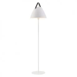 Design For The People Lampadaires Lampadaire Métal Blanc Et Cuir H153cm -Luminaires Contemporain Soldes lampadaire metal blanc et cuir h153cm 1