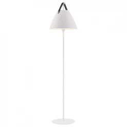 Design For The People Lampadaires Lampadaire Métal Blanc Et Cuir H153cm