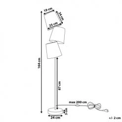 Beliani Lampadaires Lampadaire Noir -Luminaires Contemporain Soldes lampadaire noir 5