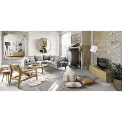 Maisons Du Monde Lampadaires Lampadaire Trépied En Paulownia Et Abat-jour Gris H150 -Luminaires Contemporain Soldes lampadaire trepied en paulownia et abat jour gris h150 1000 10 16 146550 12