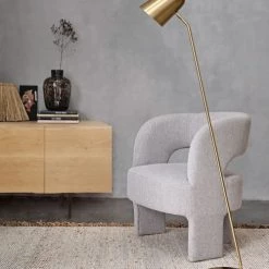 Maisons Du Monde Lampadaires Lampadaire Vintage En Métal Doré H140 -Luminaires Contemporain Soldes lampadaire vintage en metal dore h140 1000 4 14 189639 9