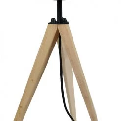 Tosel Lampes à Poser Lampe A Poser Bois Naturel Et Noir -Luminaires Contemporain Soldes lampe a poser bois naturel et noir 2