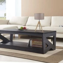 Tosel Lampes à Poser Lampe A Poser Bois Naturel Et Taupe -Luminaires Contemporain Soldes lampe a poser bois naturel et taupe 3