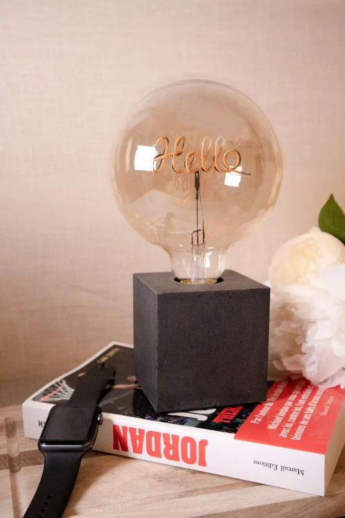 Junny Lampes à Poser Lampe à Poser En Béton Anthracite Avec Son Ampoule à Message 3 Junny Lampes à Poser Lampe à Poser En Béton Anthracite Avec Son Ampoule à Message – Image 3