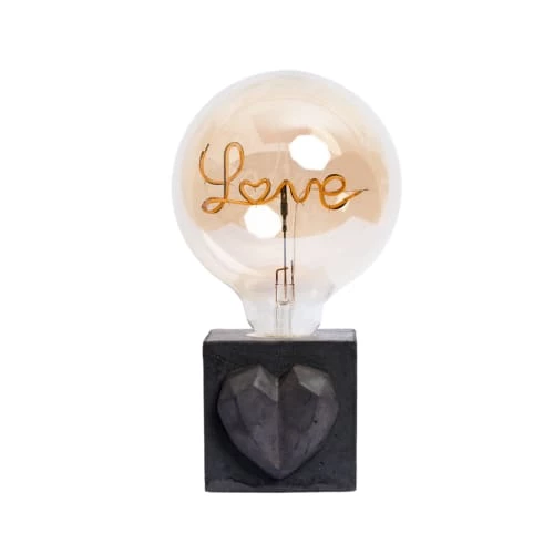 Junny Lampes à Poser Lampe à Poser En Béton Anthracite Avec Son Ampoule à Message 2 Junny Lampes à Poser Lampe à Poser En Béton Anthracite Avec Son Ampoule à Message – Image 2