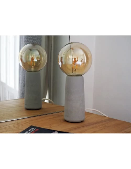 Gone's Lampes à Poser Lampe à Poser En Béton Avec Ampoule Style Edison 2 Gone's Lampes à Poser Lampe à Poser En Béton Avec Ampoule Style Edison – Image 2