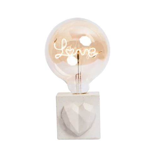 Junny Lampes à Poser Lampe à Poser En Béton Beige Avec Son Ampoule à Message 1 Junny Lampes à Poser Lampe à Poser En Béton Beige Avec Son Ampoule à Message